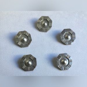William Spratling Silver Octagon Buttons - Set of 5 c 1940s - c 41.5 grams tw